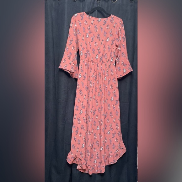 Pink floral high-low dress — size XL - Picture 2 of 2